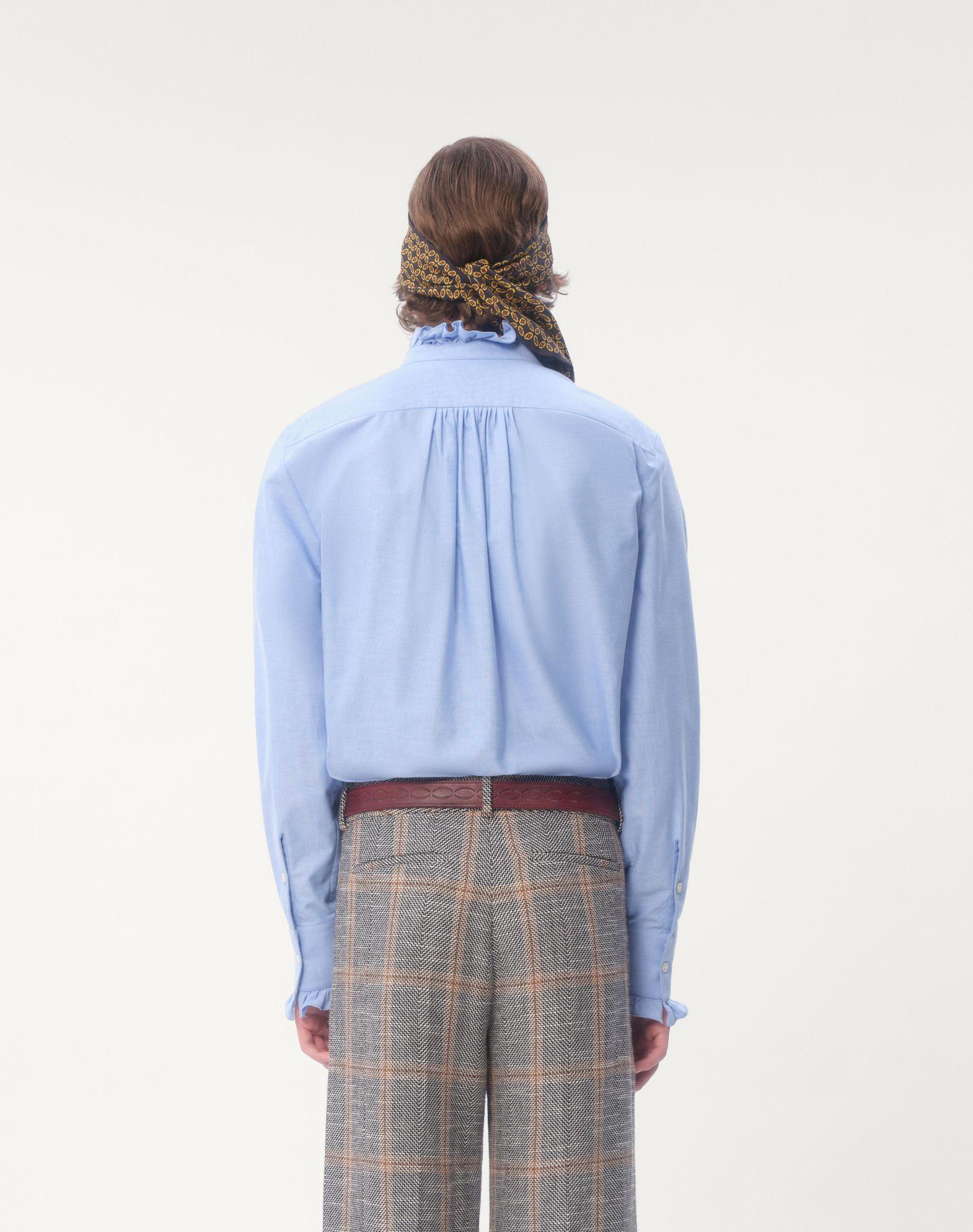 Cotton Shirt With Plastron And Ruffles Product Image