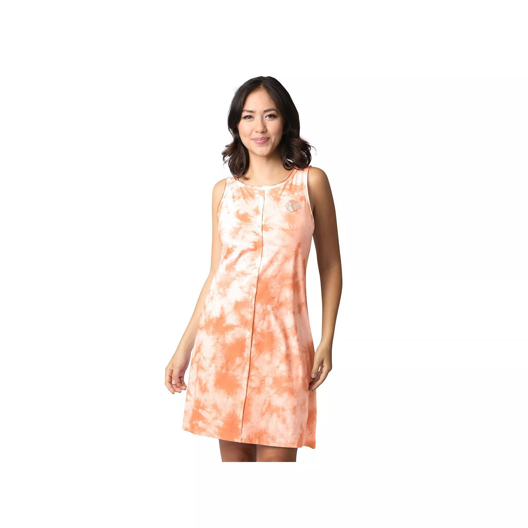 Women's Margaritaville  Orange Chicago Blackhawks Clouds Tie-Dye Dress, Size: XL Product Image