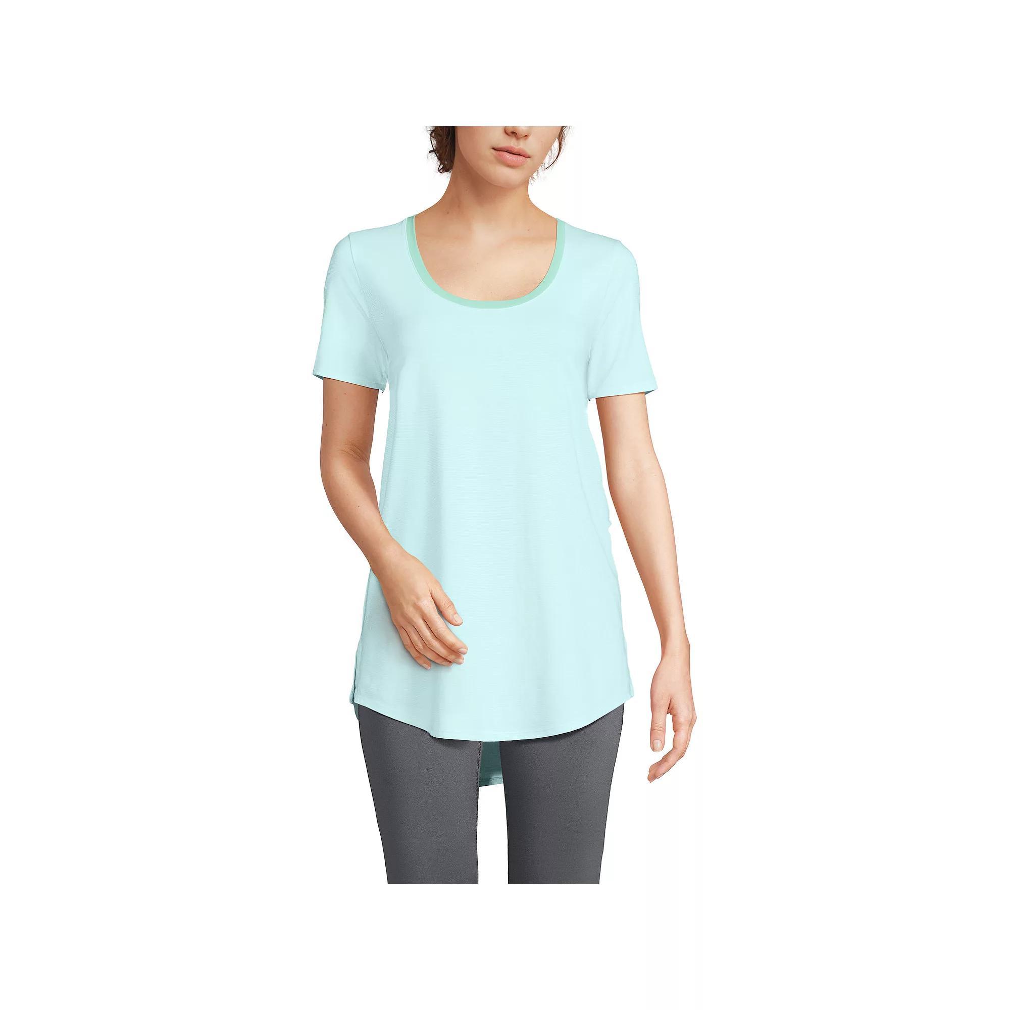 Petite Lands' End Short Sleeve Power Performance Tunic T-Shirt, Women's, Size: Medium Petite, Soft  Blue Product Image