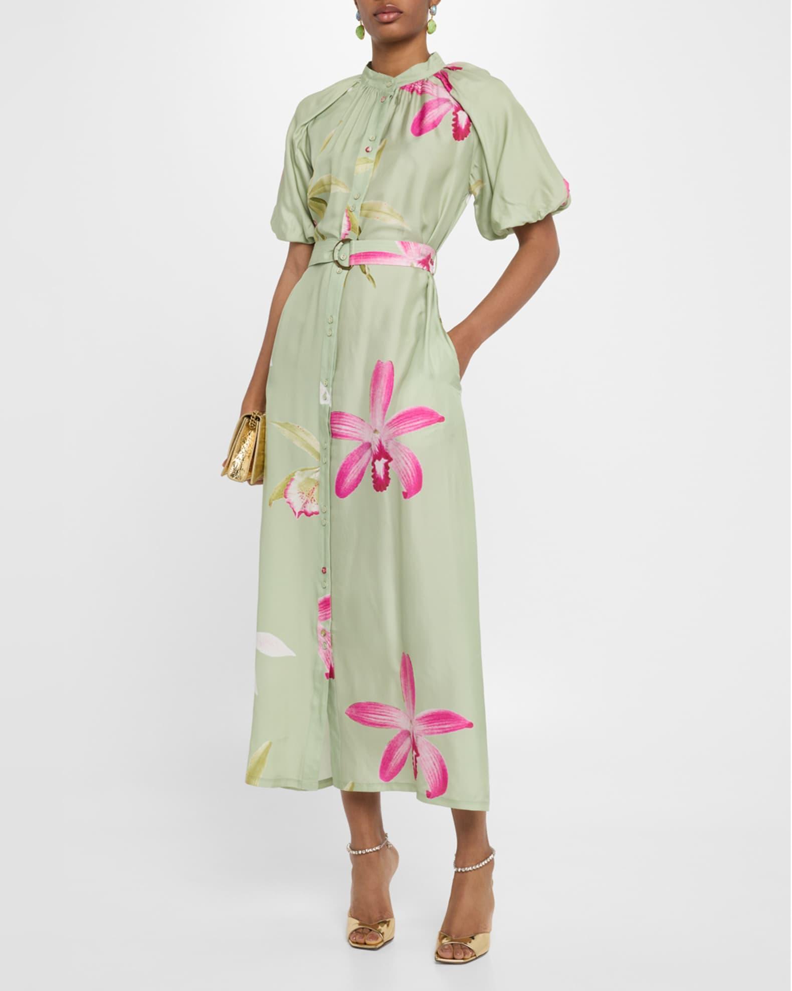 Emilia Belted Floral-Print Midi Shirtdress Product Image