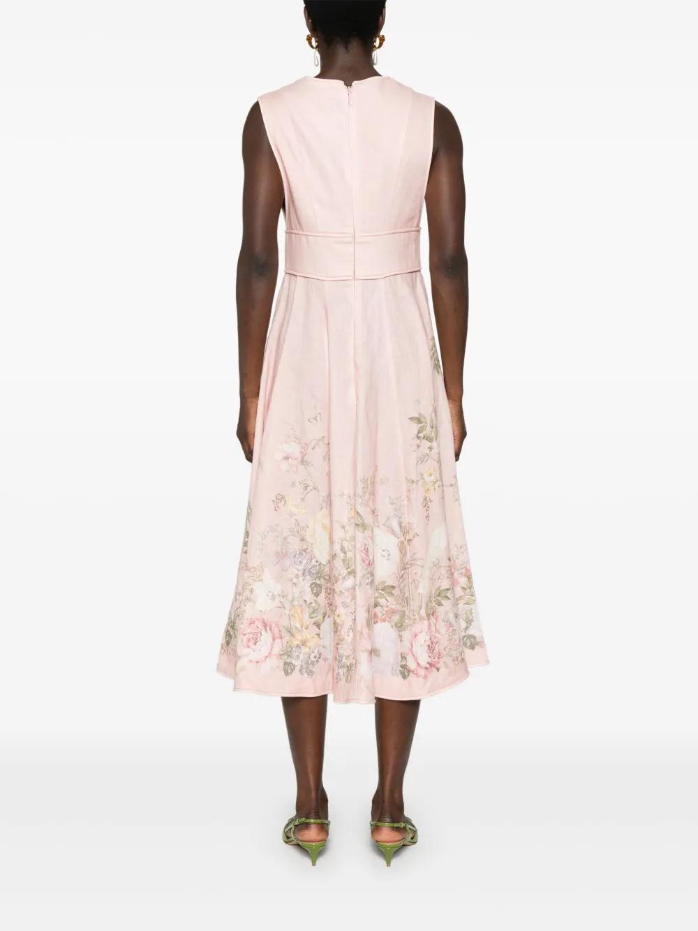 Waverly Plunge linen midi dress Product Image
