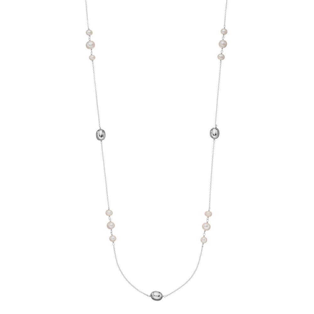 Sterling Silver Freshwater Cultured Pearl Station Long Necklace, Women's, Size: 36", White Product Image