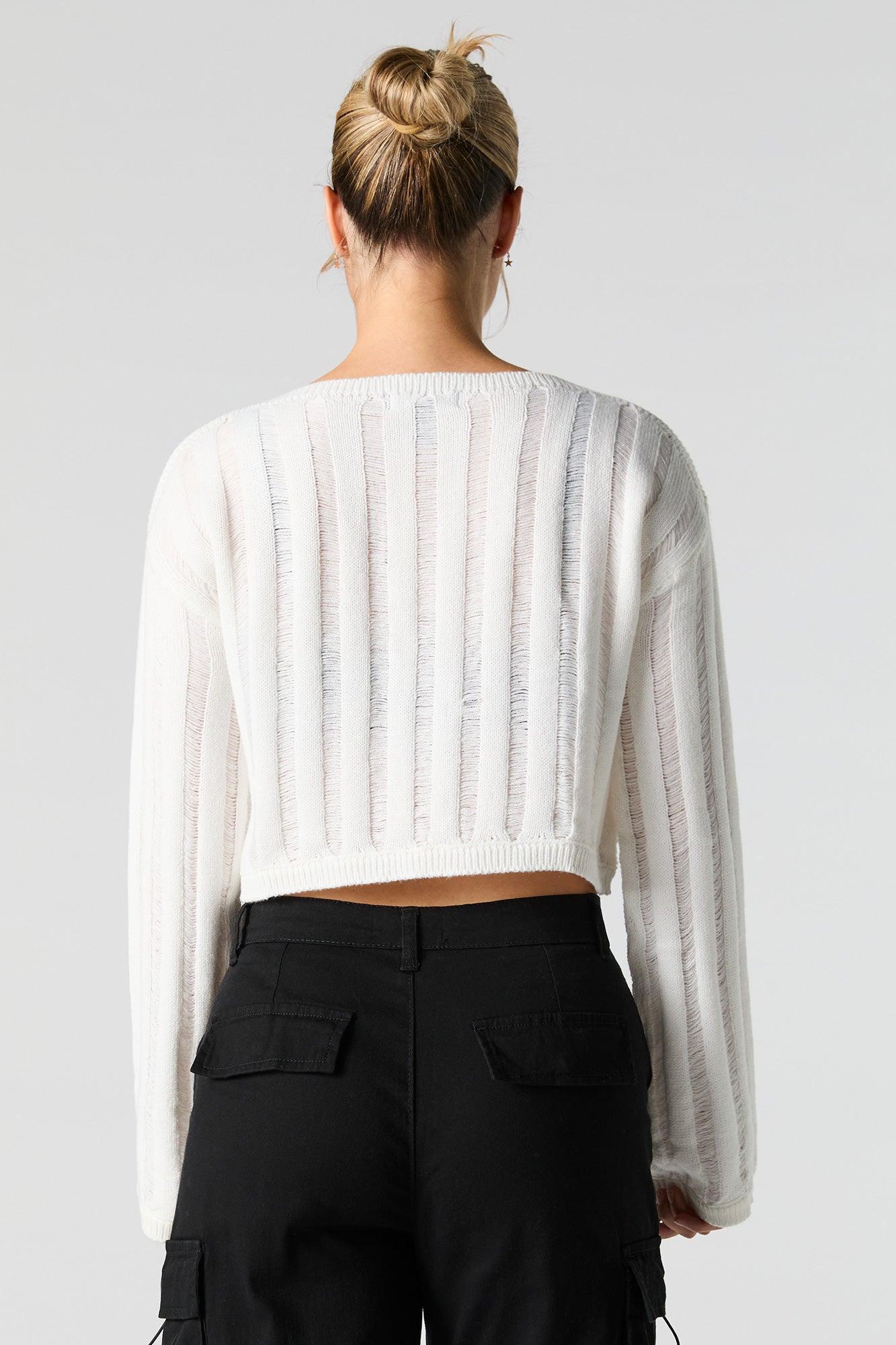 Open Knit Boat Neck Sweater Female Product Image