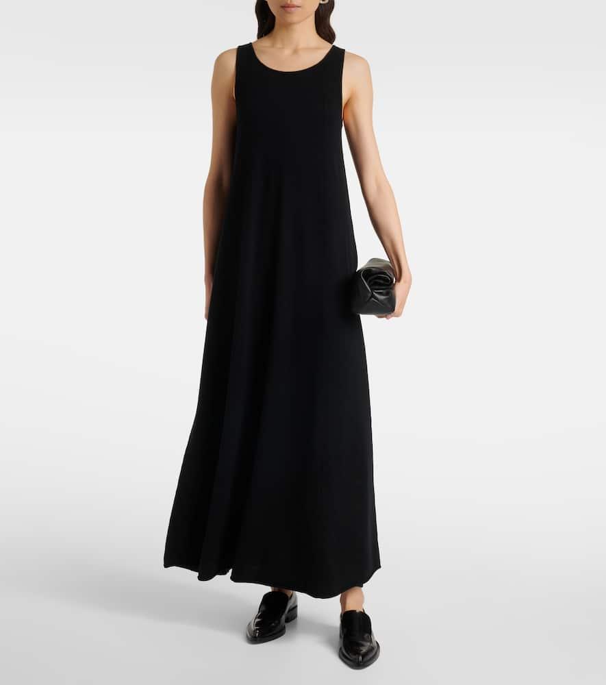 EXTREME CASHMERE N°386 Elisa Short Cashmere Maxi Dress In Black Product Image