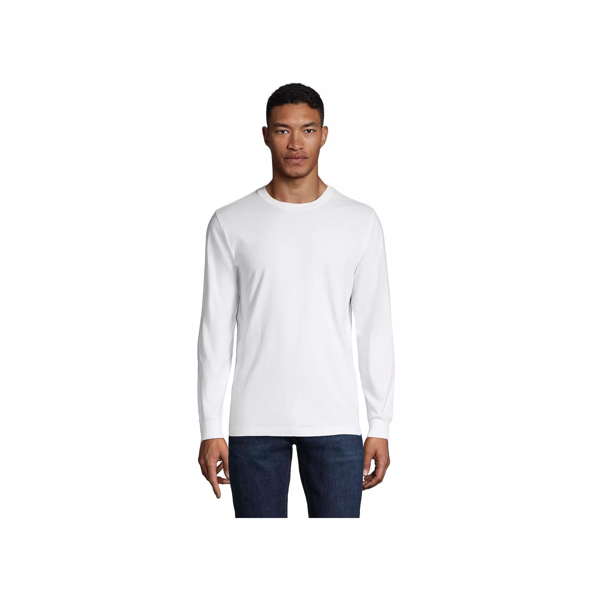 Big & Tall Lands' End Super-T Long Sleeve Classic-Fit Tee, Men's, Size: 2XB, Black Product Image