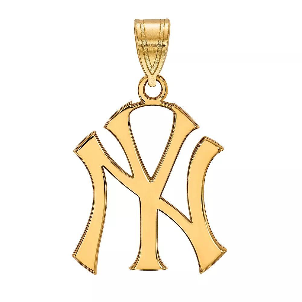 LogoArt Sterling Silver New York Yankees Pendant, Women's, Size: 25MM Product Image