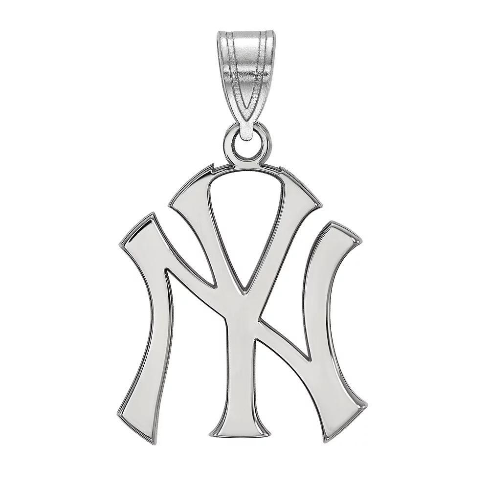 LogoArt Sterling Silver New York Yankees Pendant, Women's, Size: 25MM Product Image