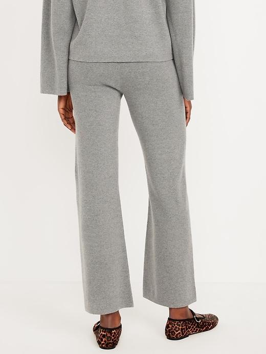 High-Waisted Crop Kick Flare Sweater Pants Product Image