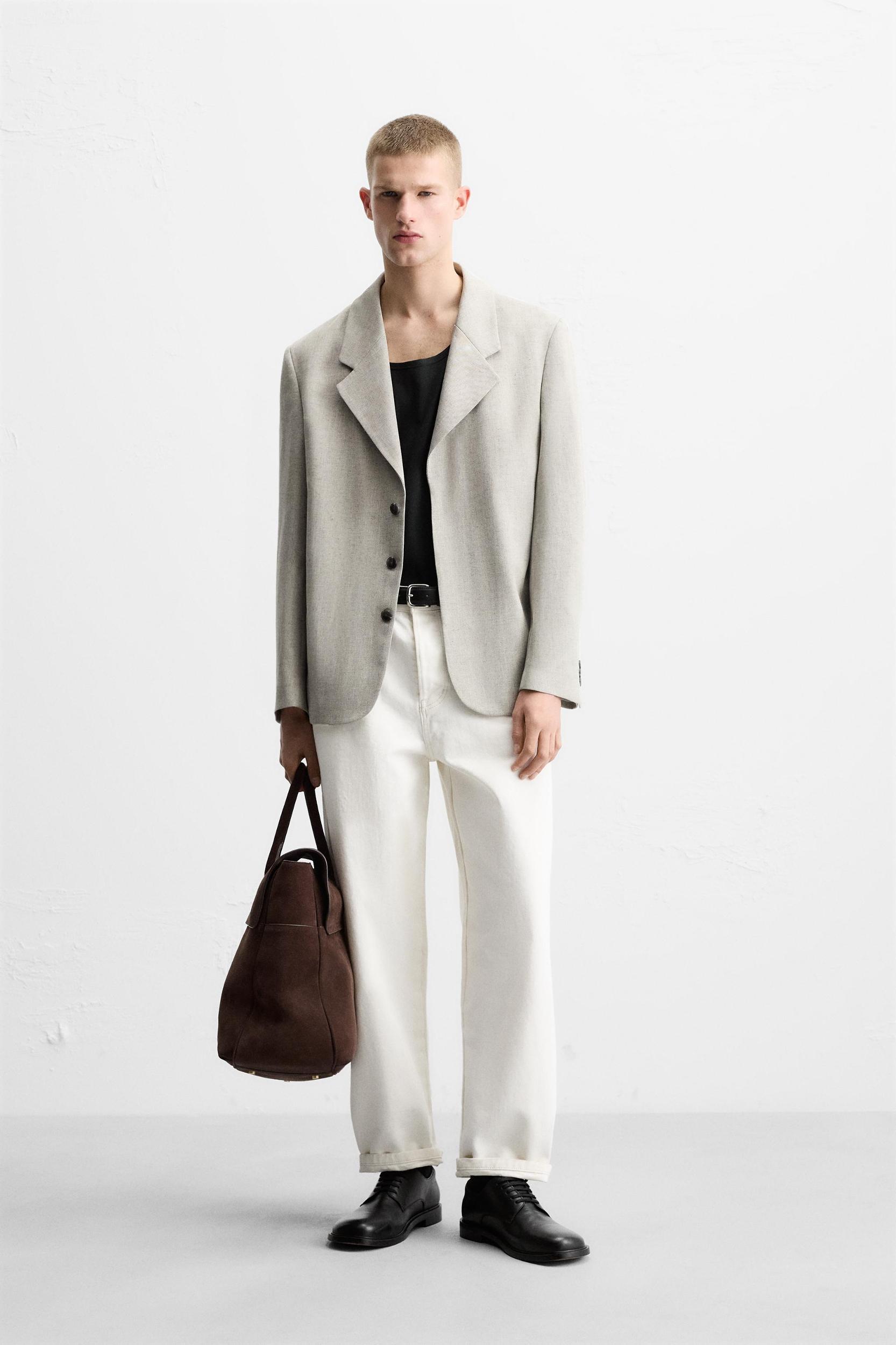 LINEN TEXTURED WEAVE SUIT JACKET Product Image