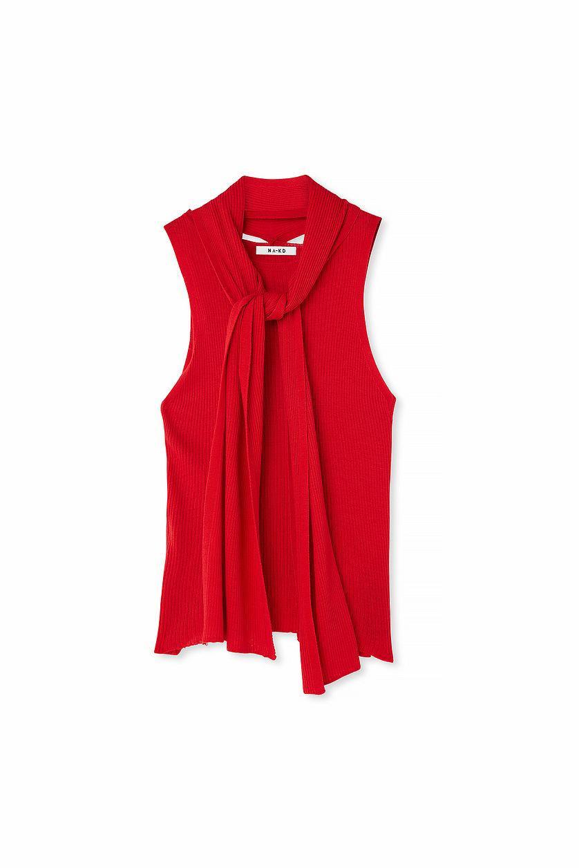 Knitted Scarf Detail Top Product Image