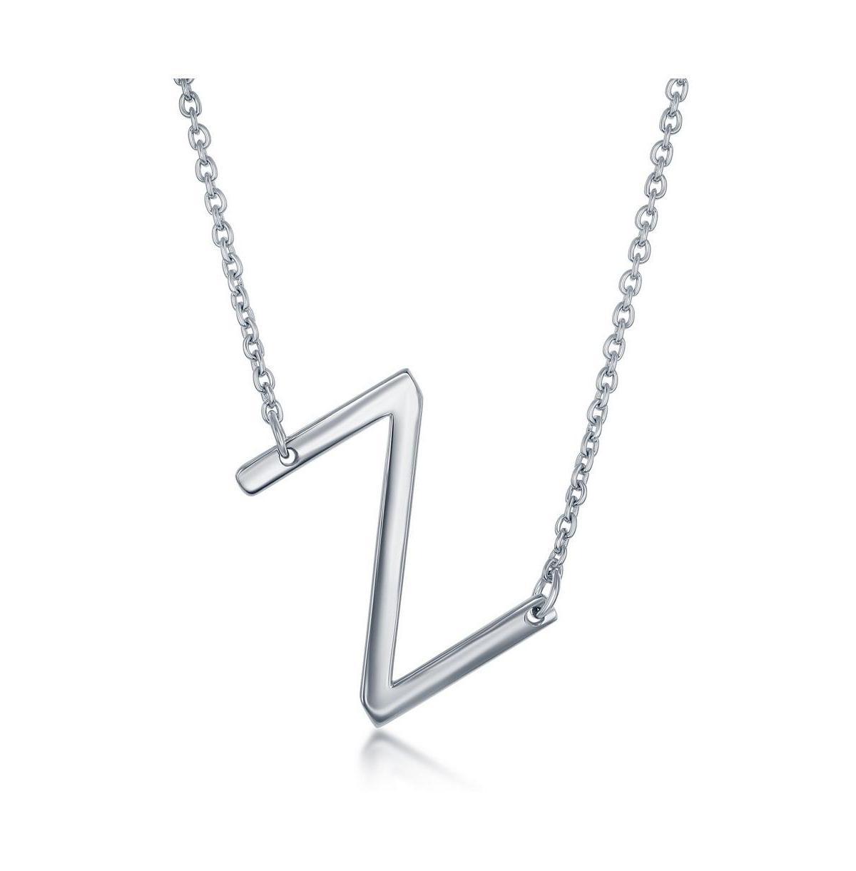 Sterling Silver Sideways Initial Necklace, Women's, Size: 16-18" ADJ, Sterling P Product Image