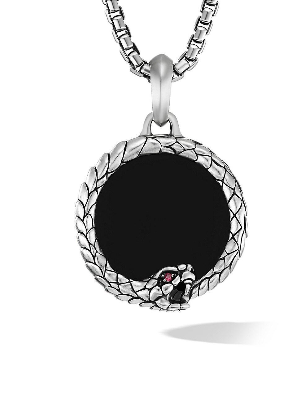 Mens Sterling Silver Ouroboros Amulet Product Image