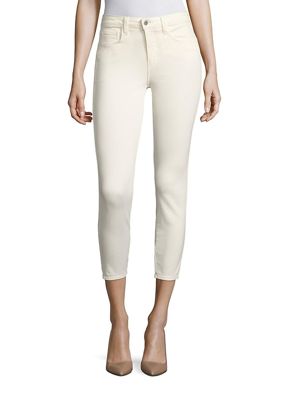 LAgence Margot Cropped Jeans in Blanc Product Image