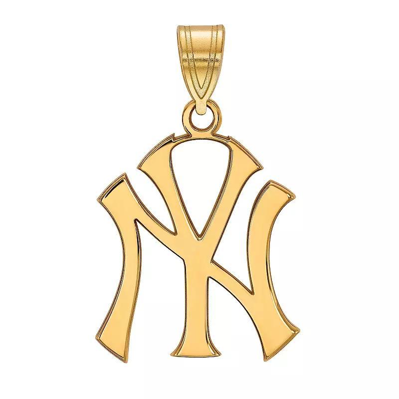 LogoArt Sterling Silver New York Yankees Pendant, Women's, Size: 25MM Product Image