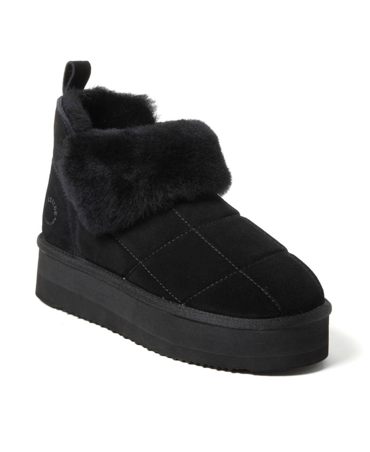 Dearfoams Bayswater Puff Womens Platform Shearling Bootie Slippers Product Image