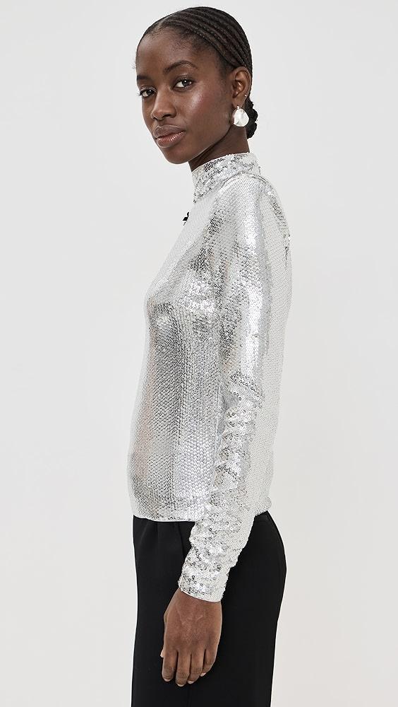 ROTATE Sequin High Collar Top | Shopbop Product Image