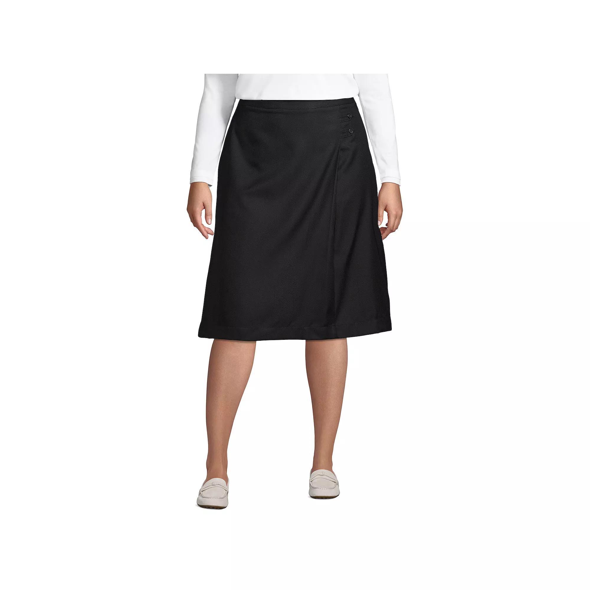 Plus Size Lands End School Uniform Solid A-line Skirt, Womens Product Image