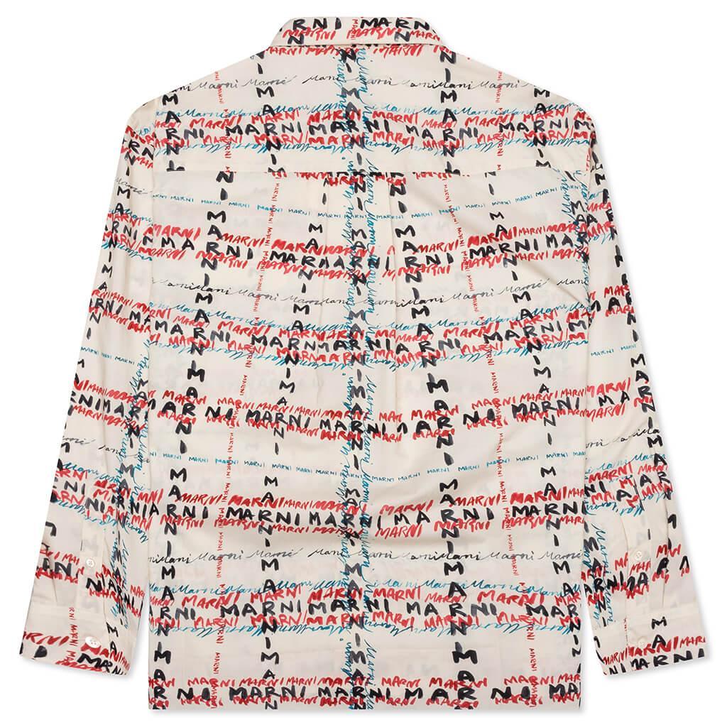Crossroads Print Poplin Shirt - Antique White Male Product Image