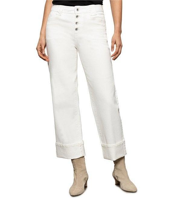Sanctuary Luna Button Fly Cuffed Cropped Denim Jeans Product Image