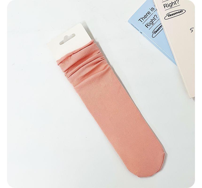 Plain Ribbed Shirred Socks Product Image