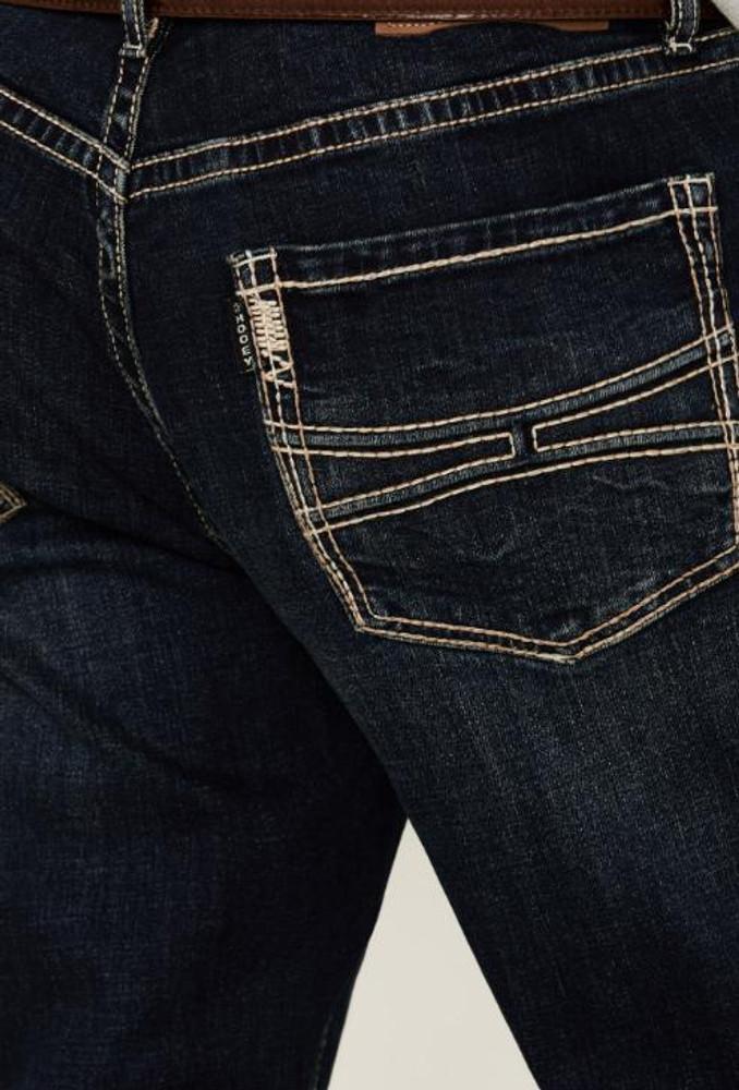 SALE Rock & Roll Denim Hooey® Men's Double Barrel Dark Reflex Stretch Boot Cut Jeans Product Image