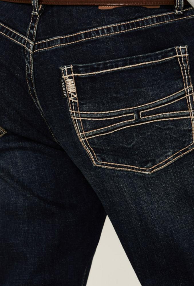 SALE Rock & Roll Denim Hooey® Men's Double Barrel Dark Reflex Stretch Boot Cut Jeans Product Image