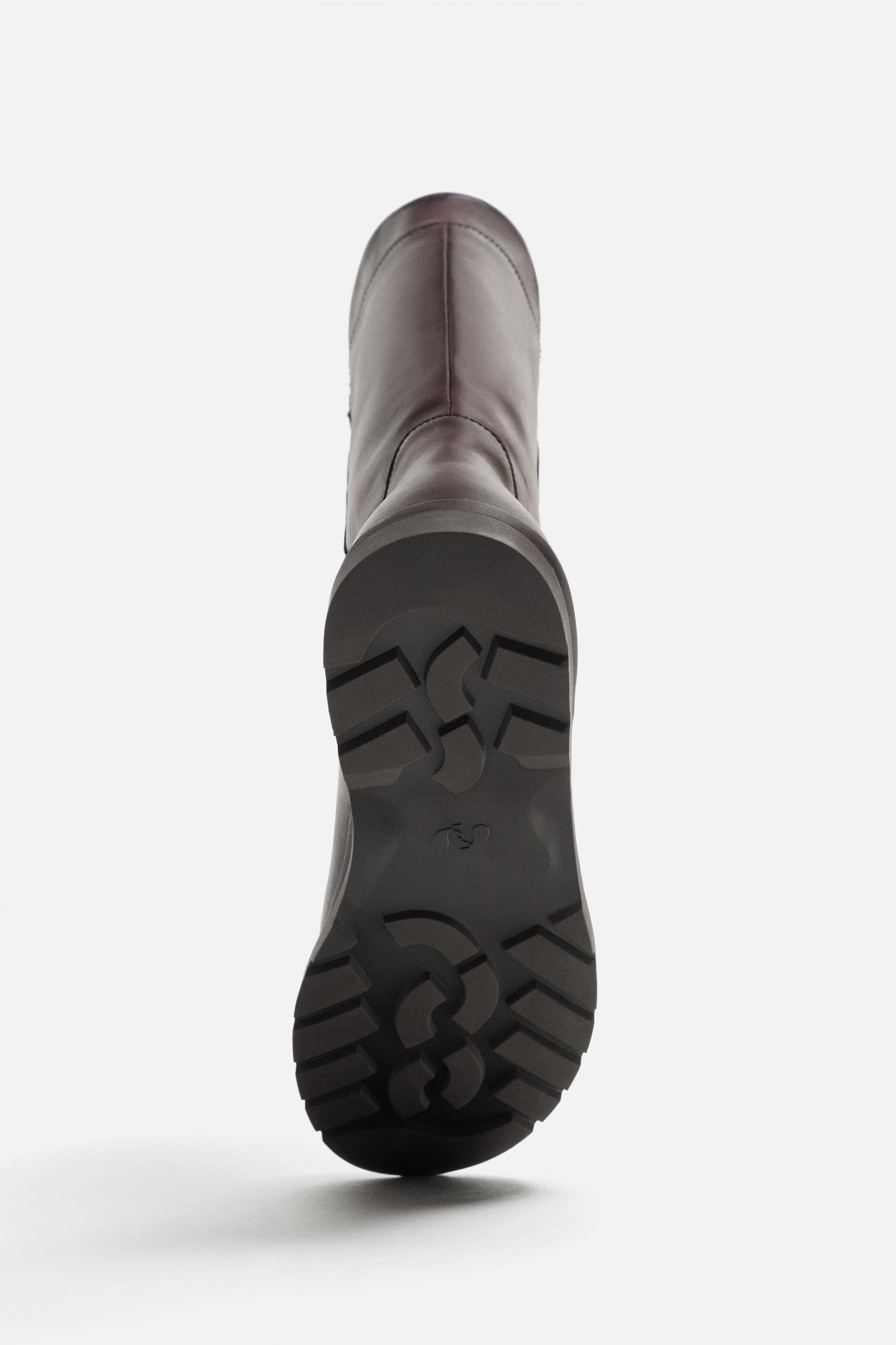 MID CALF LEATHER BOOTS Product Image