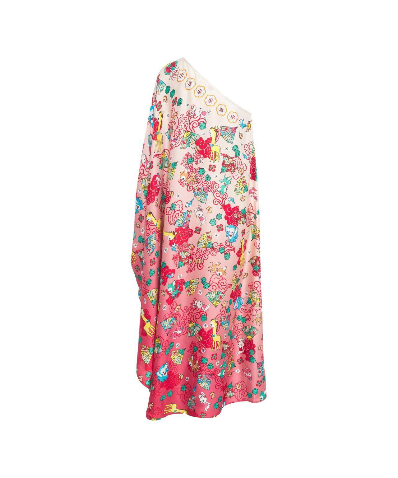 One-shoulder dress with print Product Image