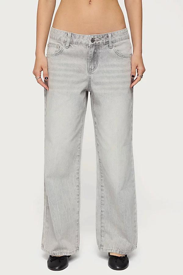 Edikted Petite Magda Low Rise Acid Wash Jeans Womens at Urban Outfitters Product Image