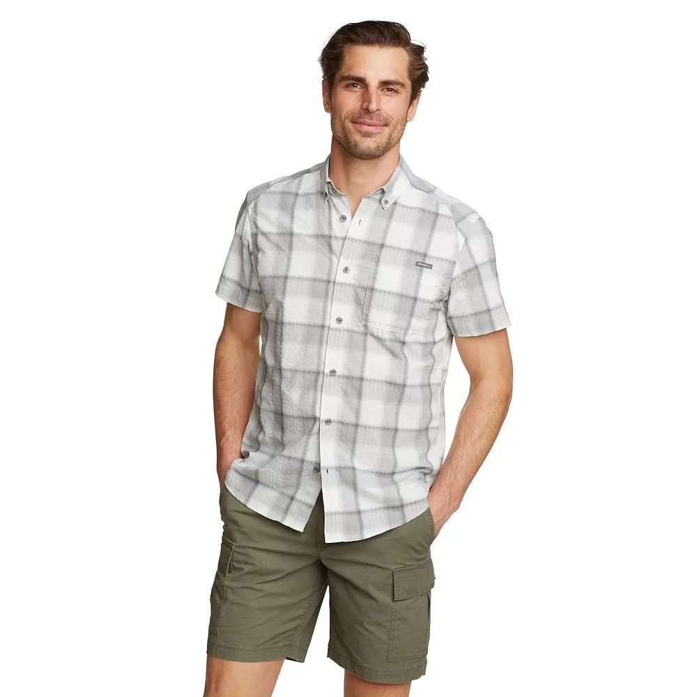 Big & Tall Eddie Bauer Pack It Tech Seersucker Button-Down Shirt, Men's, Size: Large Tall, Light Gray Product Image