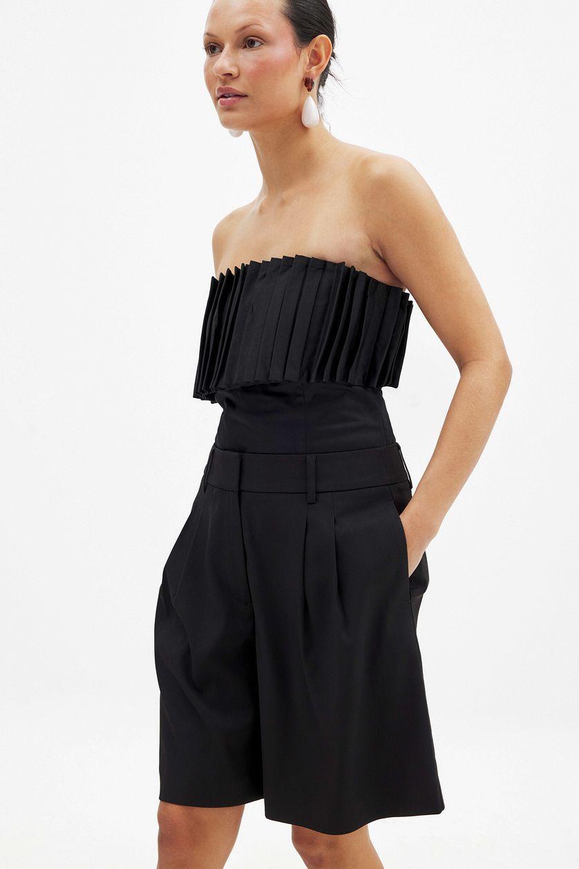 Wide Leg Mid Waist Shorts Product Image