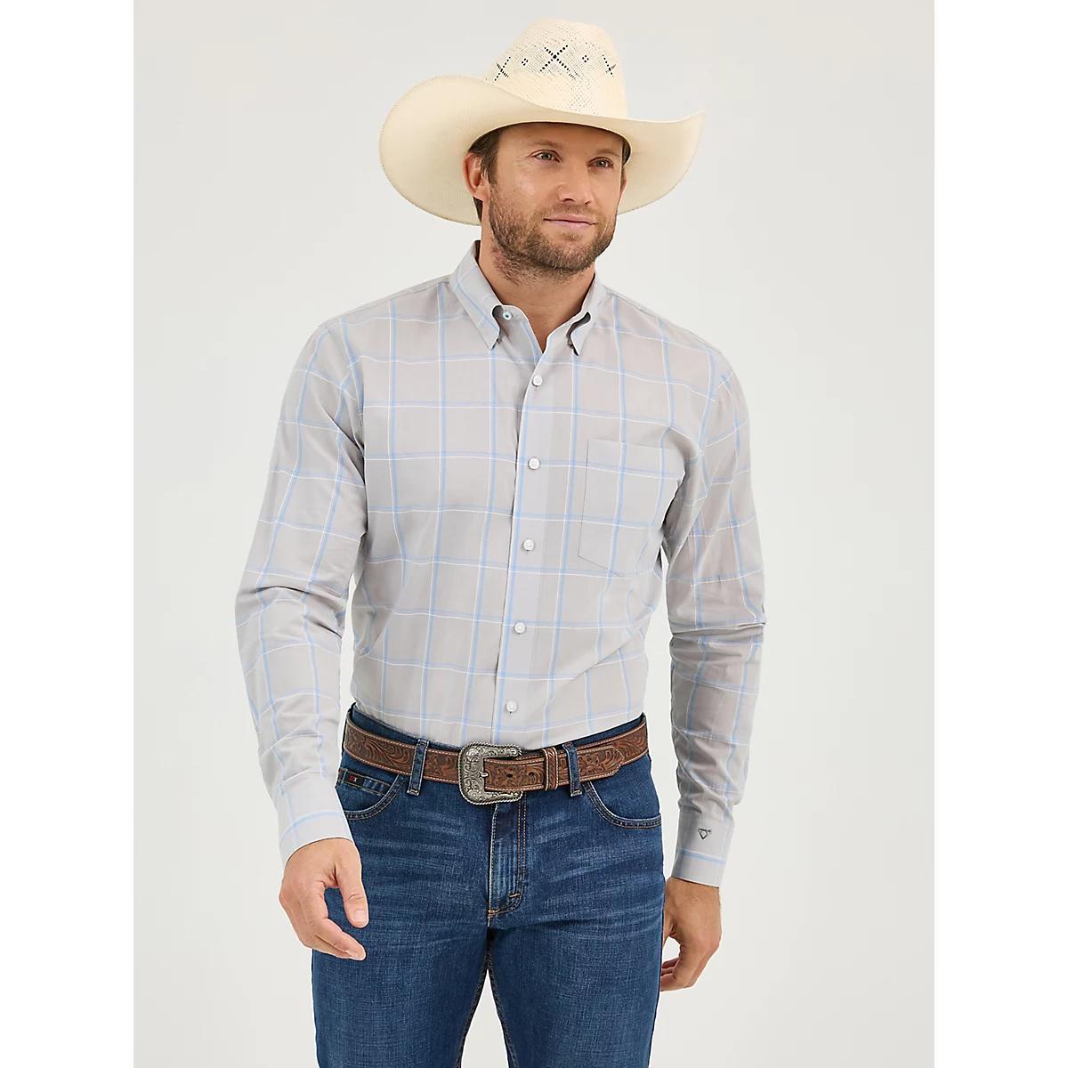 Men's Cody Johnson One Pocket Button Down Shirt in Gray Contrast Product Image