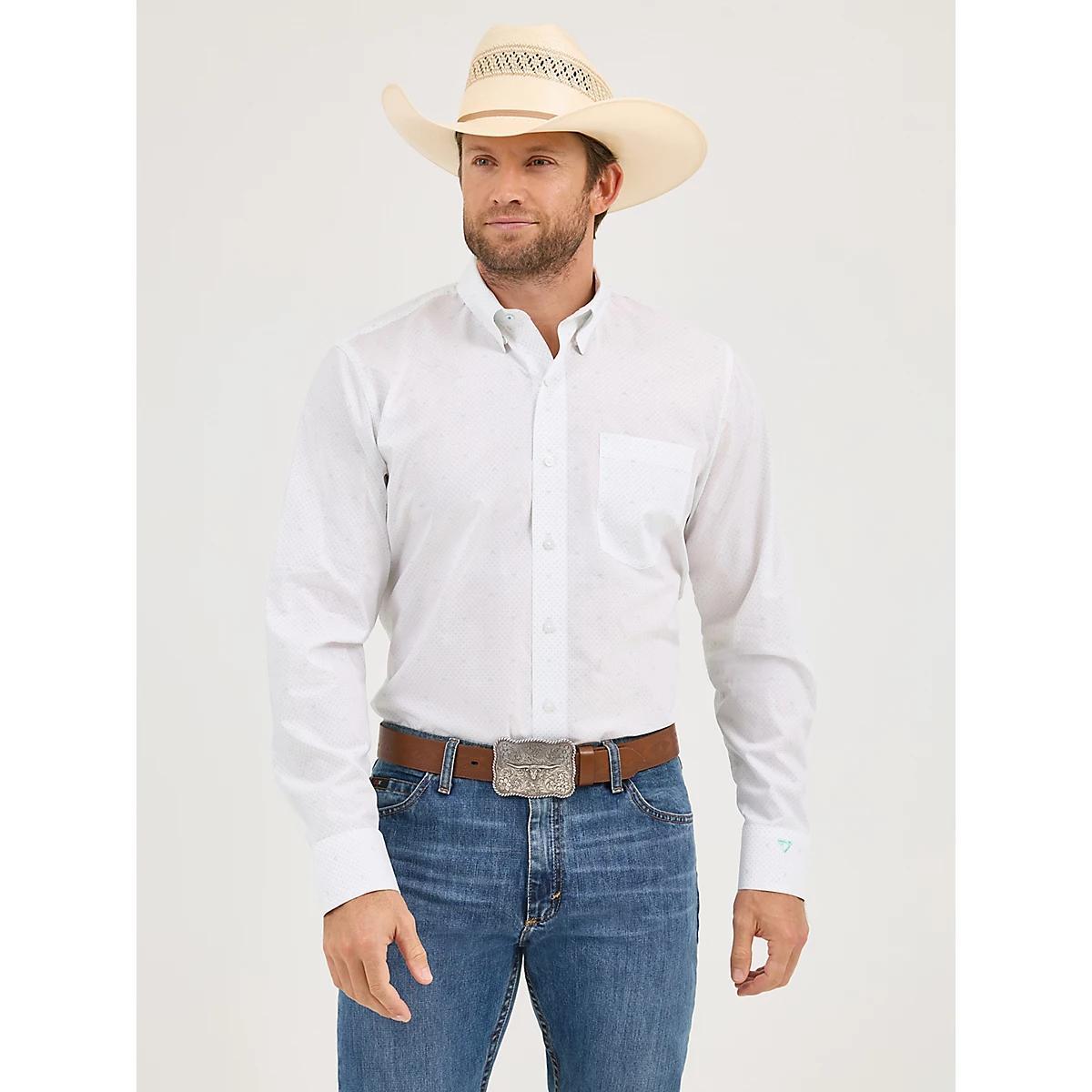 Men's Cody Johnson One Pocket Button Down Shirt in Gray Contrast Product Image