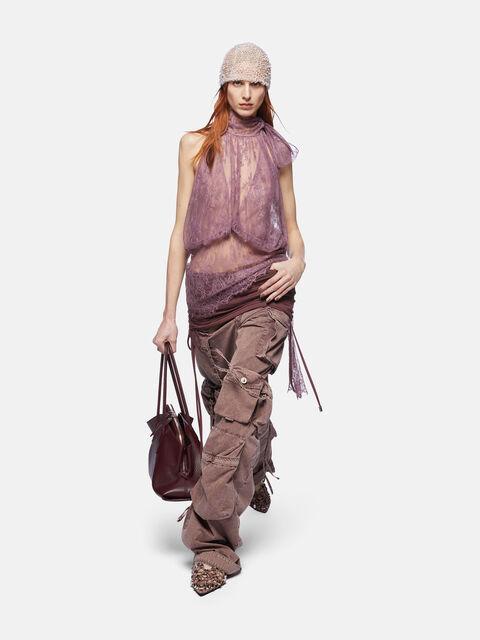"Fern'' washed mauve long pants Product Image