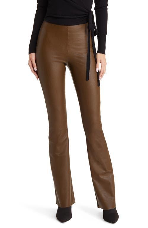 Faux-Leather Flared Leggings Product Image