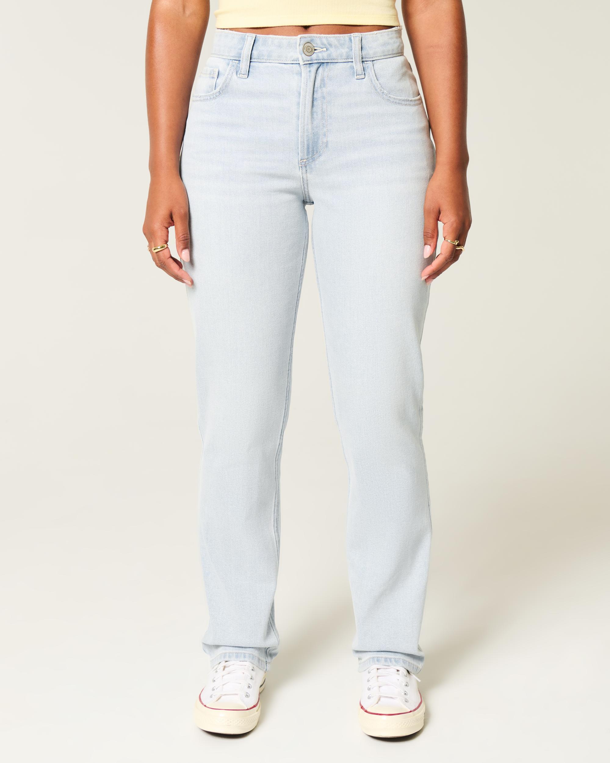 Curvy High-Rise Light Wash Straight Jeans Product Image