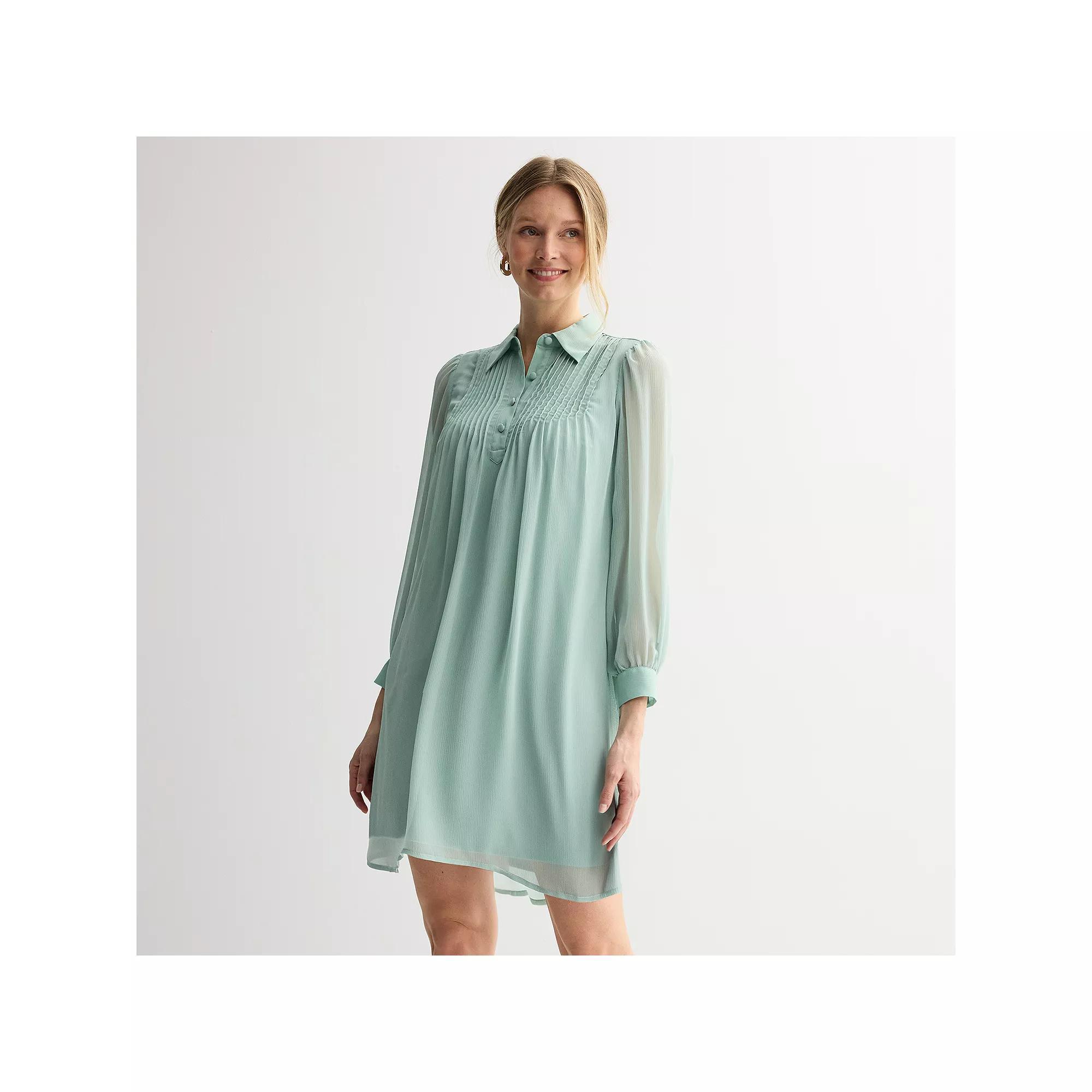 Women's Nine West Swing Pintuck Dress, Size: XXL, Hanover Blue Product Image