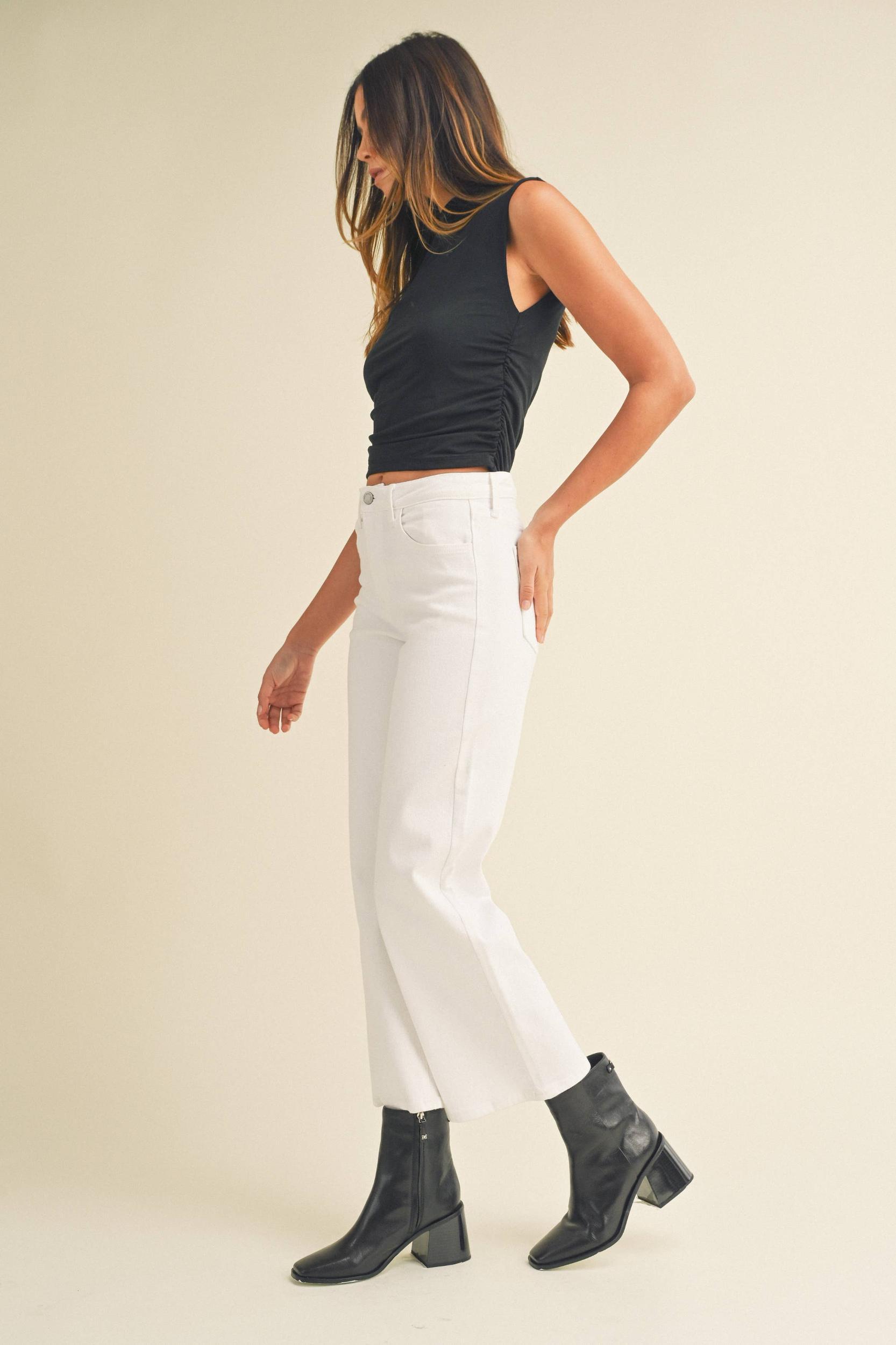 FINAL SALE JBD | The Classic Wide Leg | White Product Image
