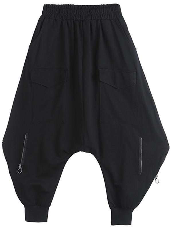  Zipper Original Simple Loose Solid Harem Pants Product Image