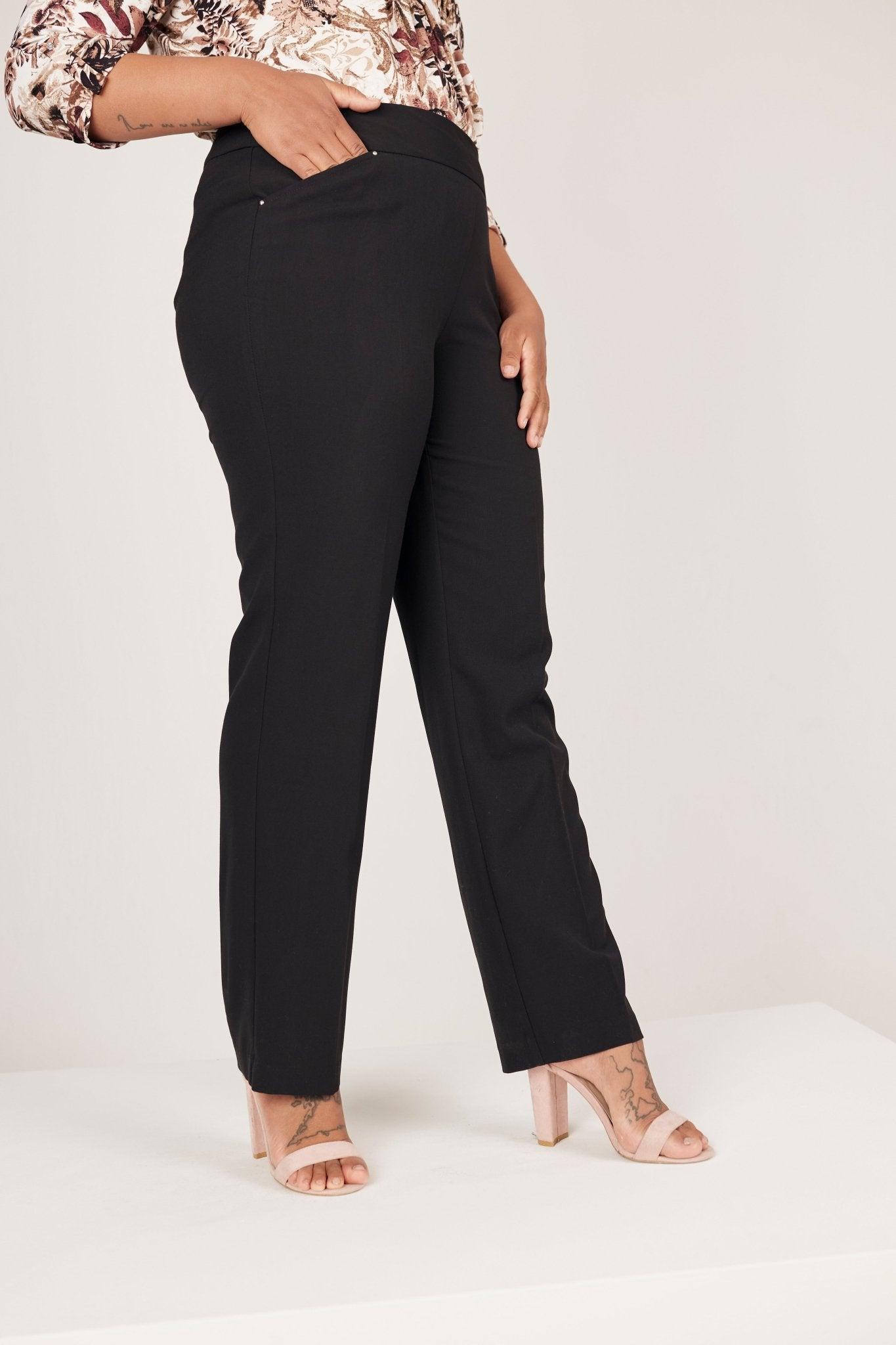 Roz & Ali Secret Agent Pull On Tummy Control Pants Cateye Pockets With Rivets - Plus Product Image