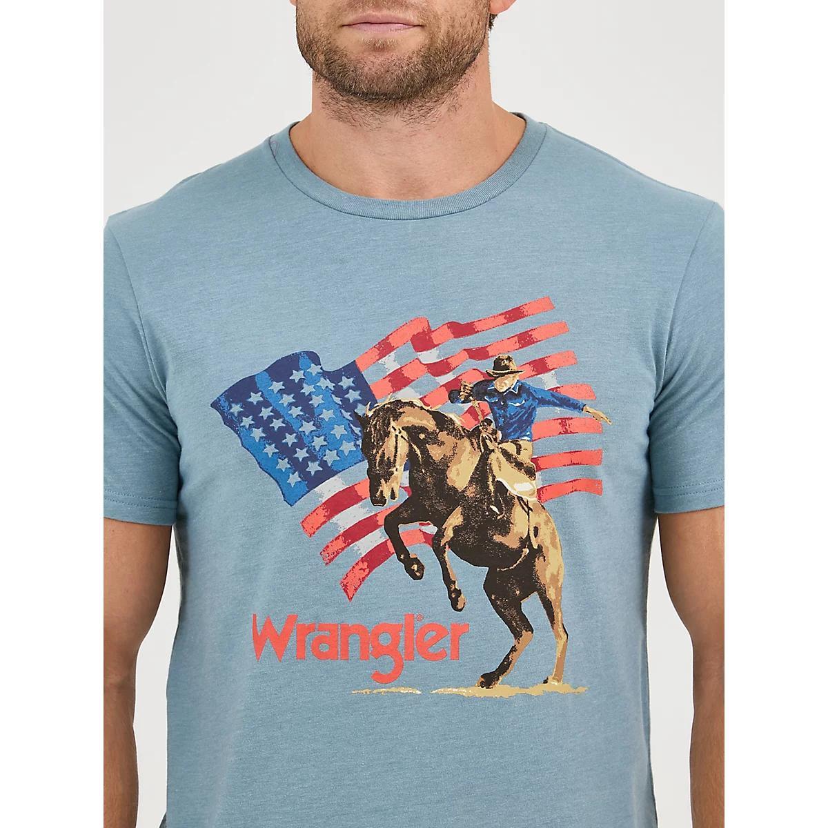Men's Wrangler Americana Flag Logo T-Shirt in Lead Flag Product Image