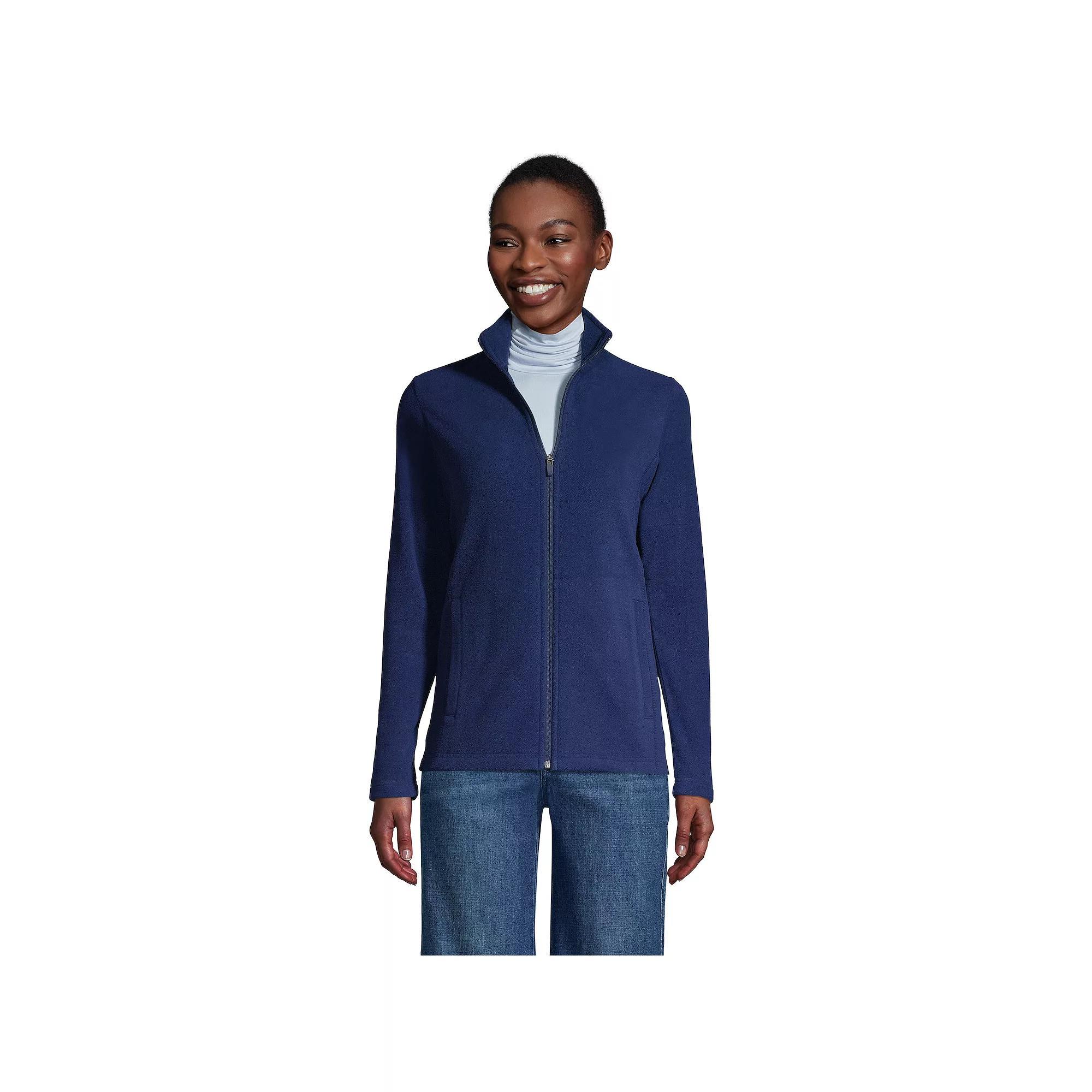 Petite Lands' End Full Zip Fleece Jacket, Women's, Size: Medium Petite, Rich Red Product Image