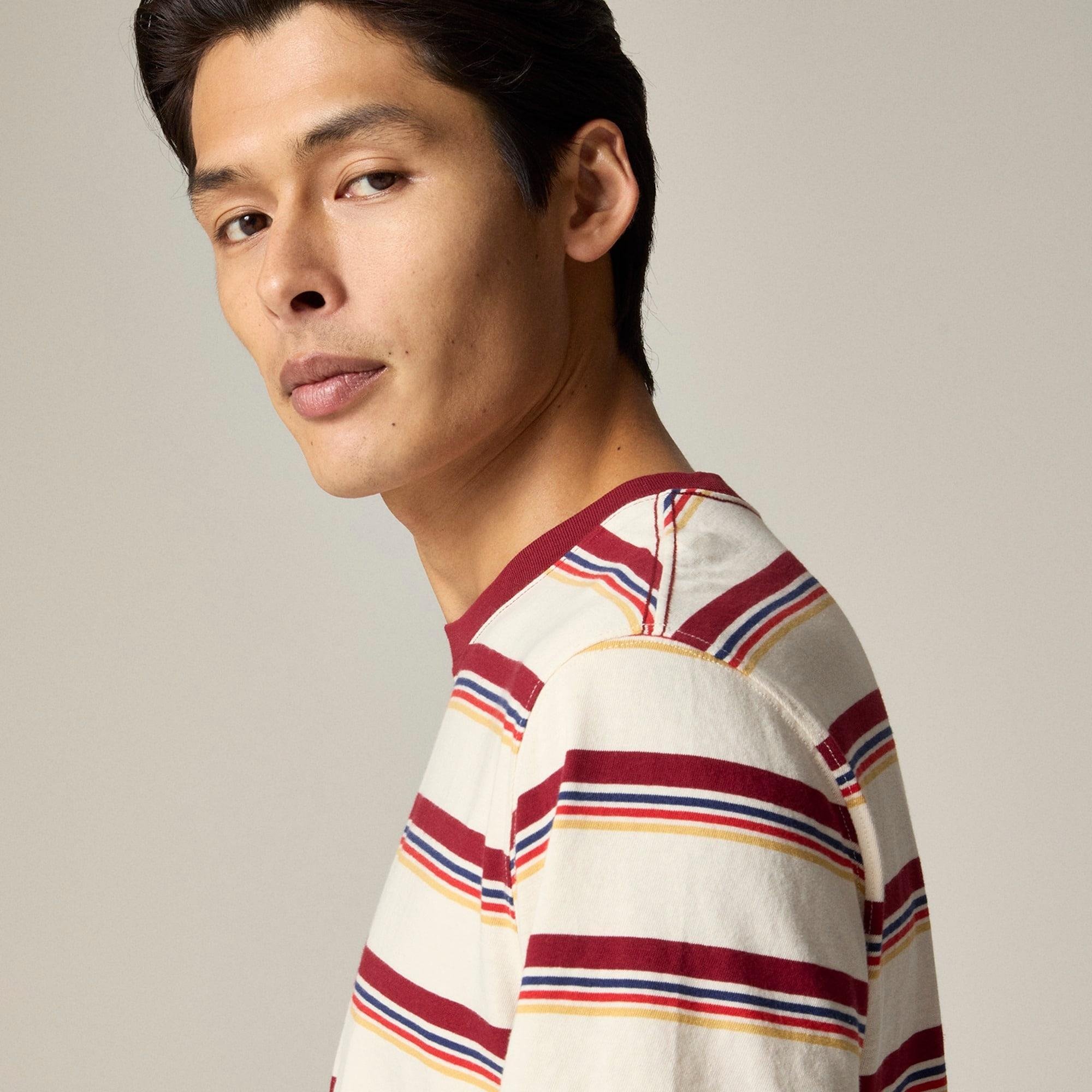 Vintage-wash cotton T-shirt in stripe Product Image