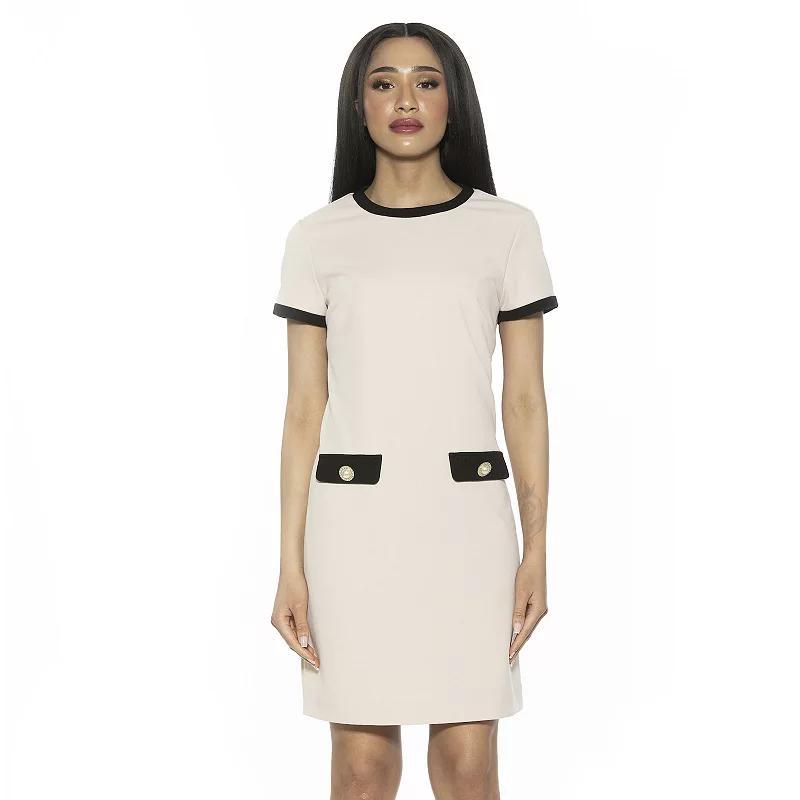 Women's ALEXIA ADMOR Carys Crewneck Shift Dress, Size: Medium, Pink Product Image