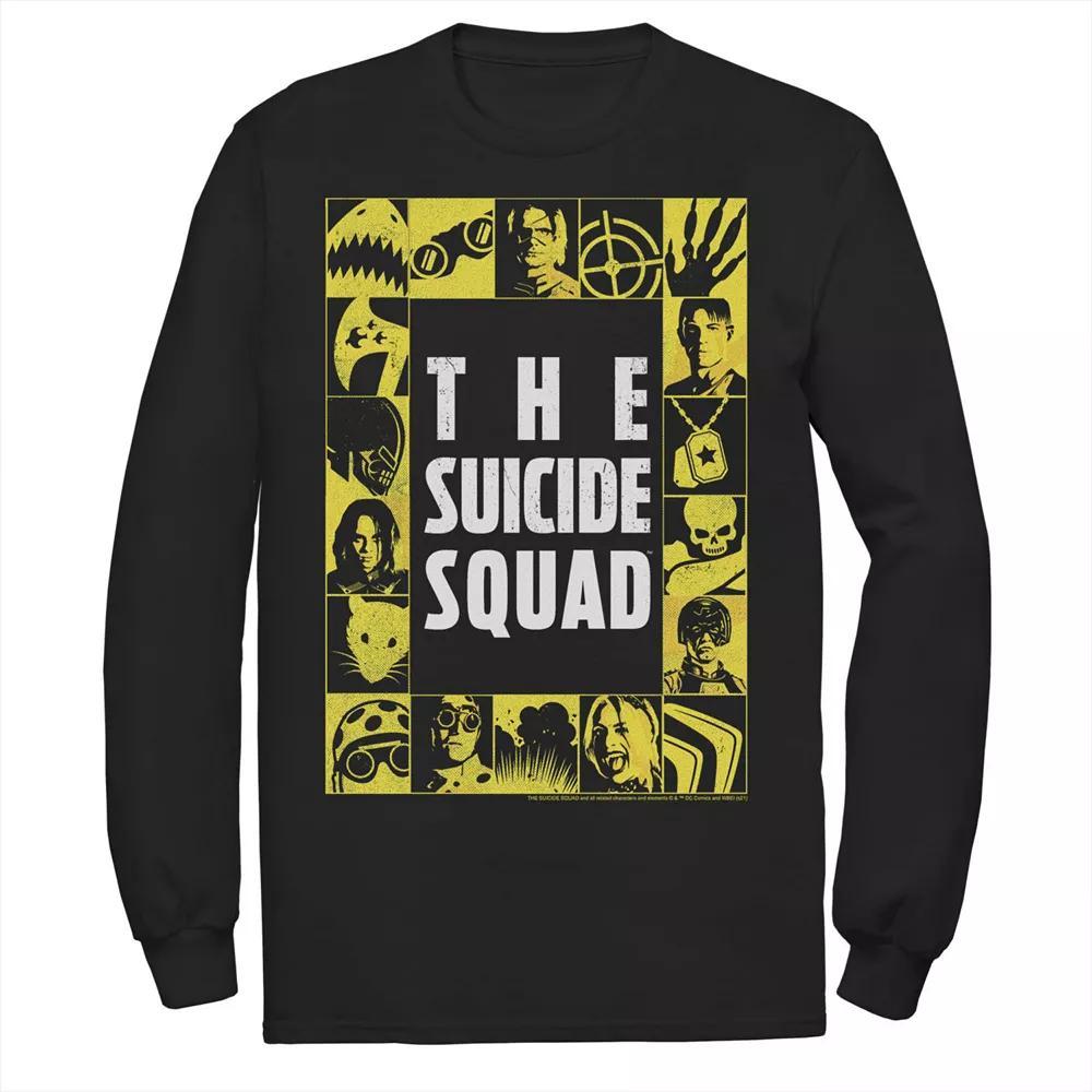 Men's The Suicide Squad Yellow Squares Logo Tee, Boy's, Size: Small, Black Product Image