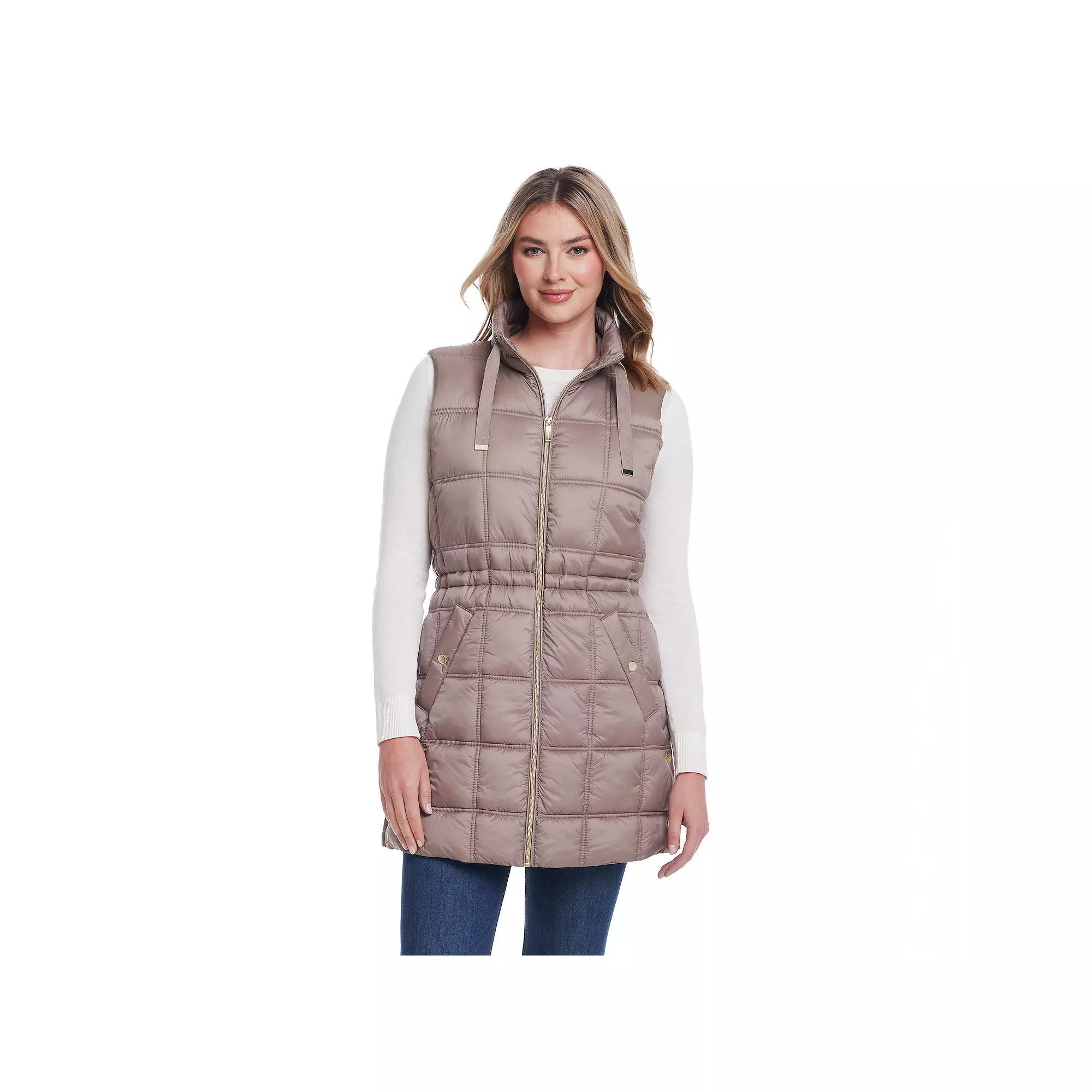Women's Weathercast Box Quilted Longline Puffer, Size: XL, Merlot Product Image