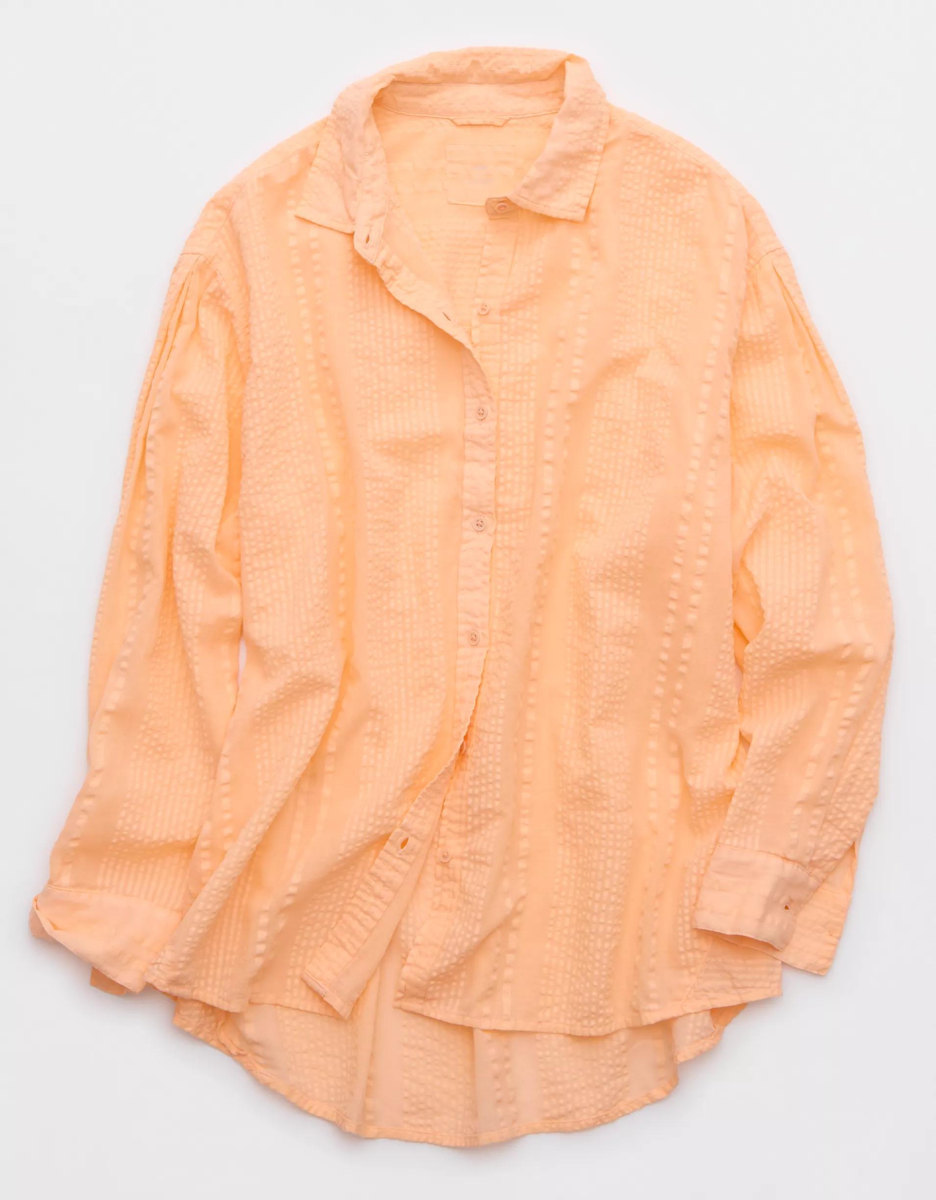 Aerie Seersucker Coverup Shirt Product Image