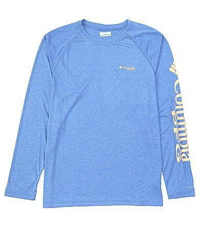 Men's Columbia PFG UPF 50 Terminal Tackle™ Heather Long Sleeve Shirt, Size: XL, Grey Heather Product Image