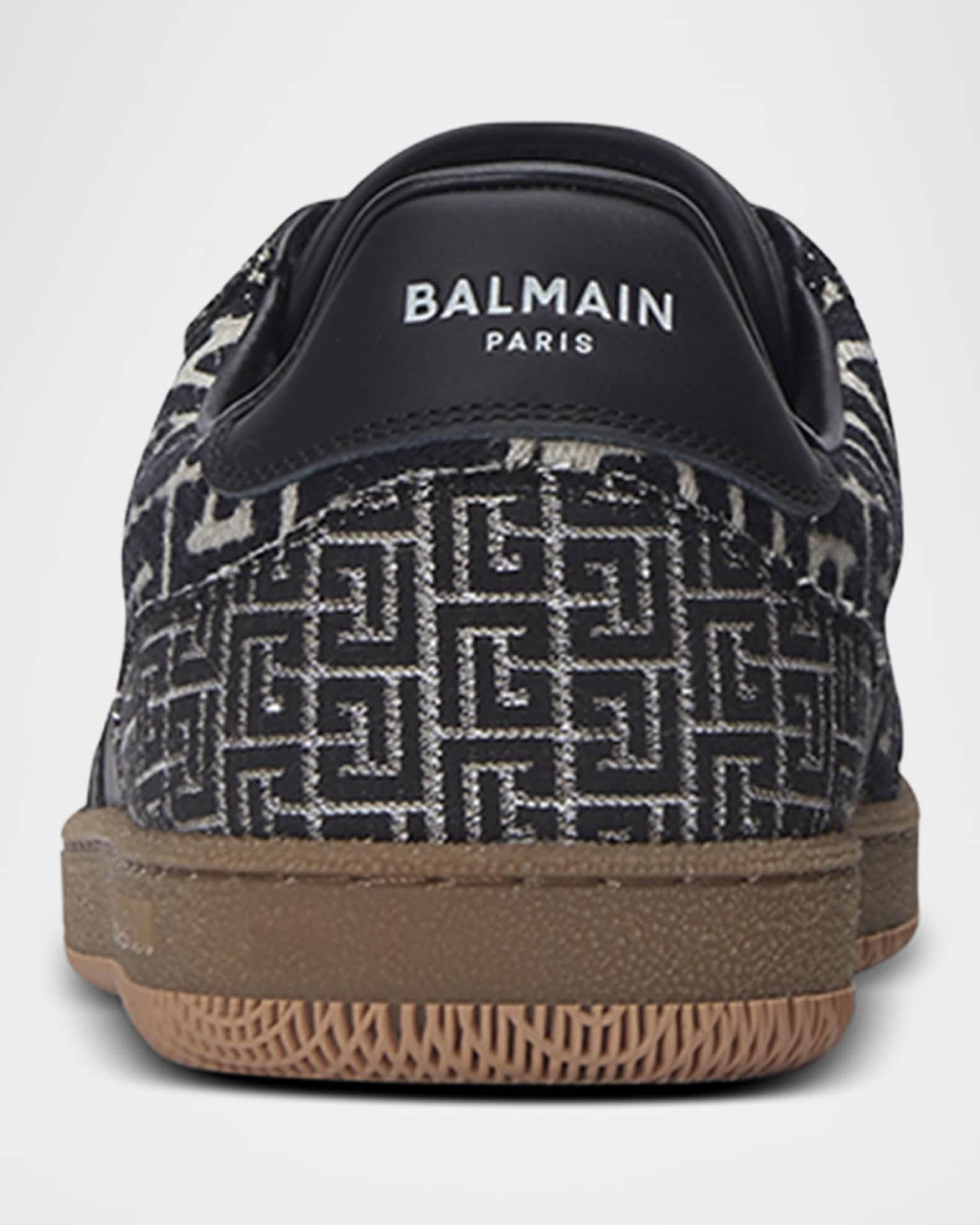 Men's Swan Monogram Jacquard Low-Top Sneakers Product Image