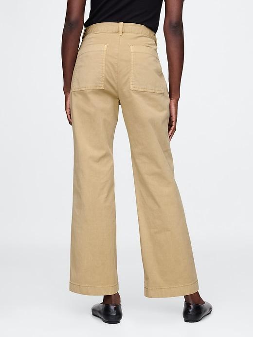 High Rise Stride Wide-Leg Ankle Khakis Product Image